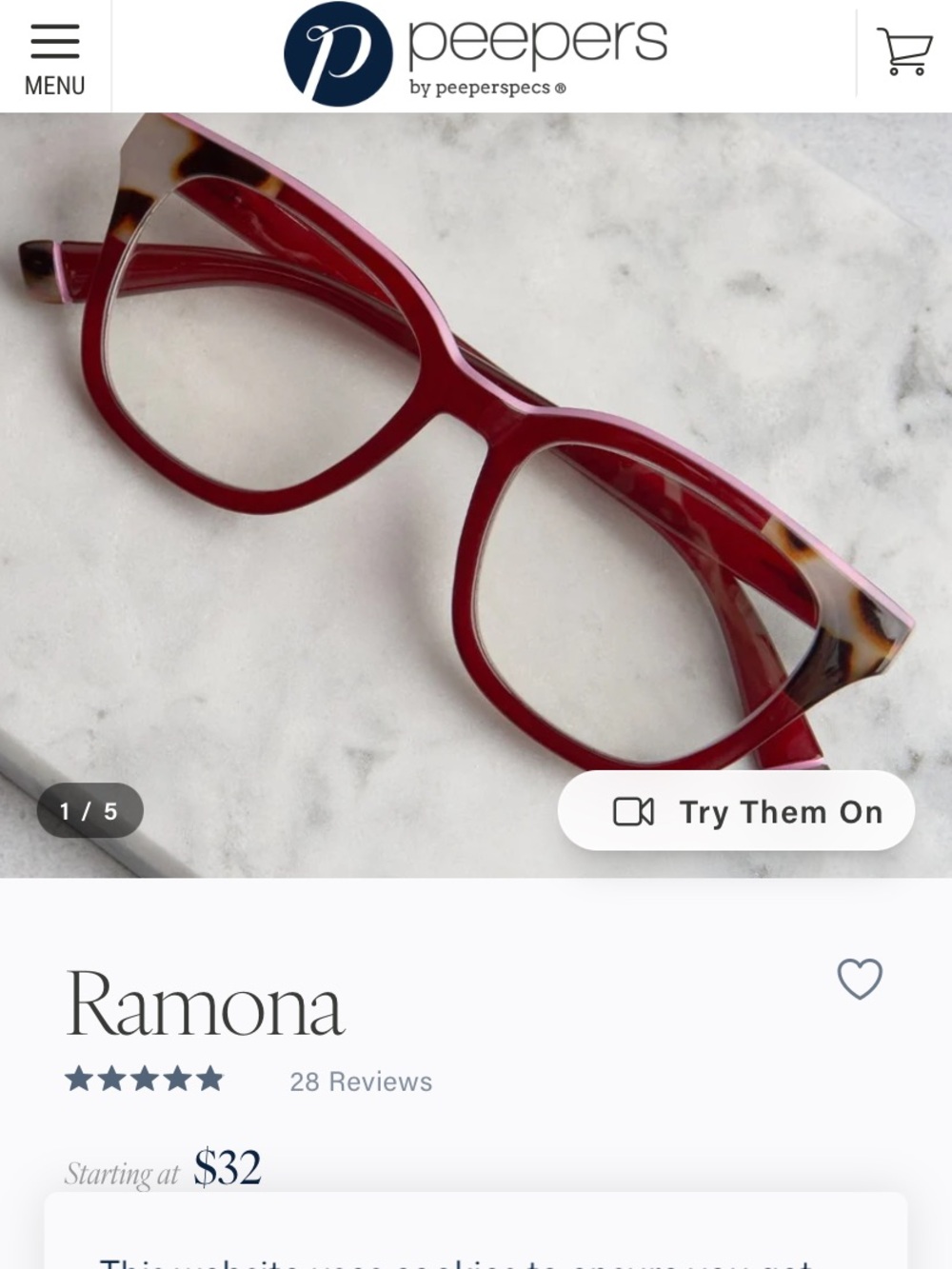 Peepers- Ramona readers. +1.25.